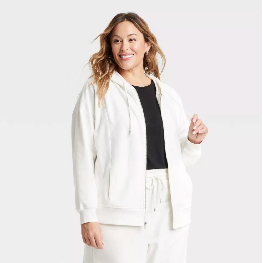 Ava & Viv Women's Fleece Hooded Zip-Up Sweatshirt Target NWT XXL